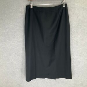 Talbots Pencil Skirt Womens Sz 10‎ Black Wool Blend Lined Professional Career